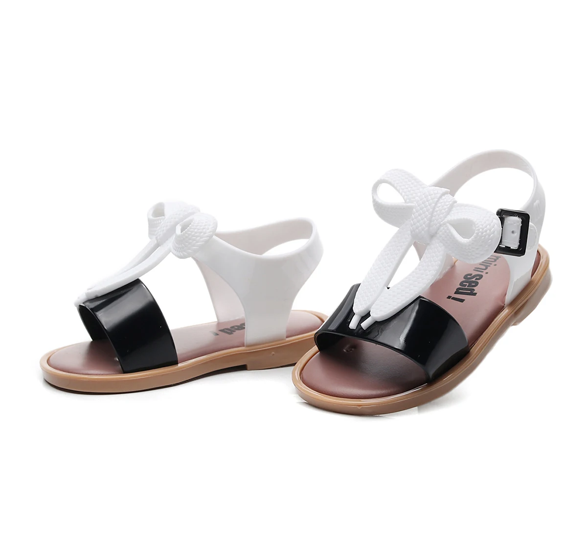 Jelly Cute Woven Bow Princess Sandals Toddler Home Shoes Baby Flip Flops Sweet Soft Kids Beach Shoes Kids Summer Sandals SH19030