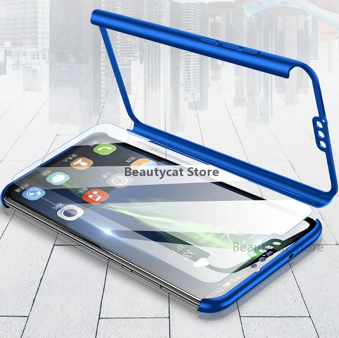 Роскошный стеклянный чехол с полным покрытием 360 для Huawei P40 P30 P20 Mate20 Lite P Smart Y7 Y6 Y9 2019