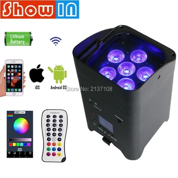 

6*15W Mini LED Par Uplight Wifi Wireless Rechargeable Battery RGBWAUV IR Remote DMX Luce DJ Disco Party Nightclub Stage Lighting