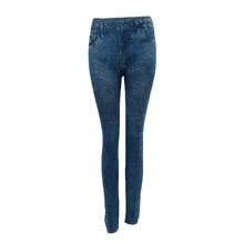 Women Denim Jeans Sexy Skinny Leggings Jeggings Stretch Pants Trousers - Blue - Pattern Style: Snowflake