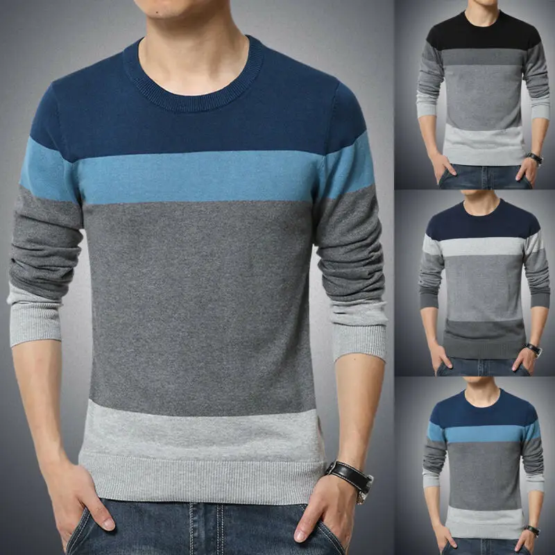 

Men Warm Knitted Sweater Casual Autumn Winter Long Sleeve Pullover O-Neck Tops Loose Sweaters Plus Size M-3XL