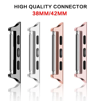 

Seamless metal aluminum strap connector adapter for Apple Watch Band 38mm 42mm strap connector for iwatch watchband accessories