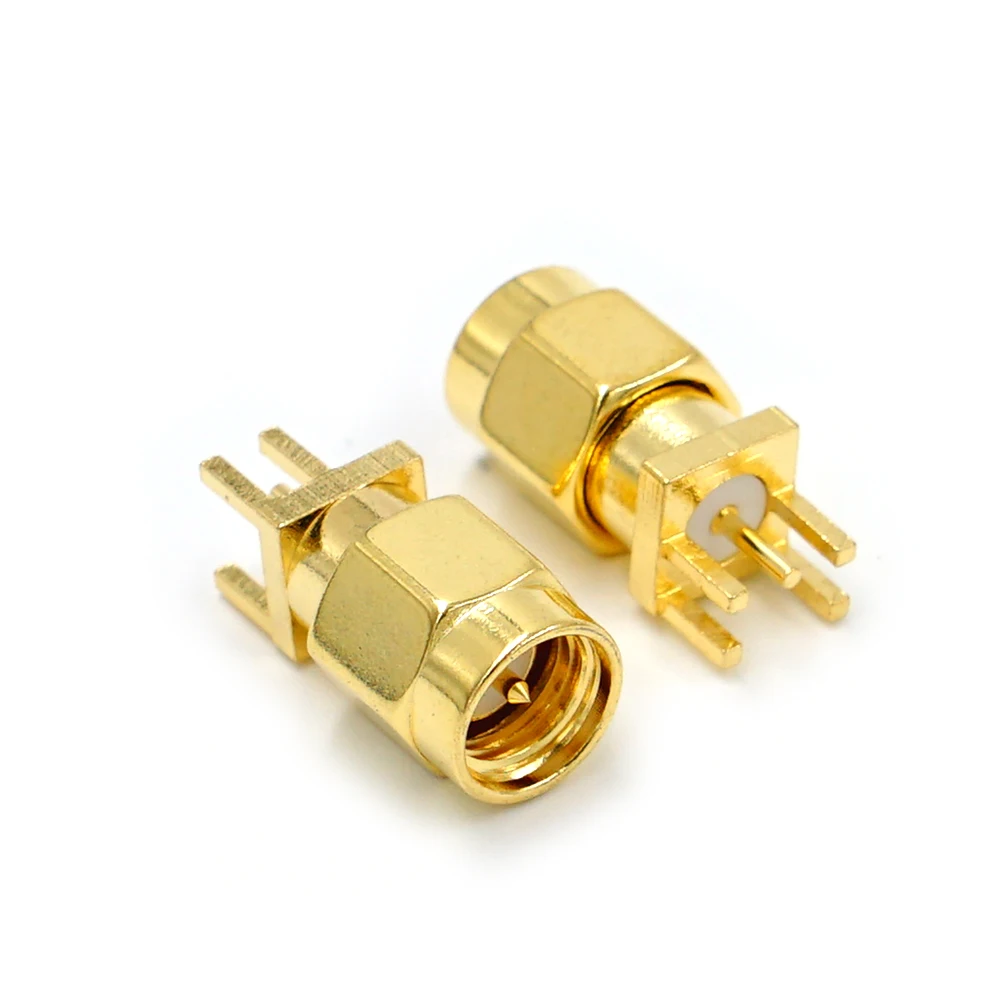 2/5/10Pcs SMA Male Solder Mutter Rand PCB Clip Gerade Montieren Gold Überzogene RF Stecker Buchse solder – Detail 2