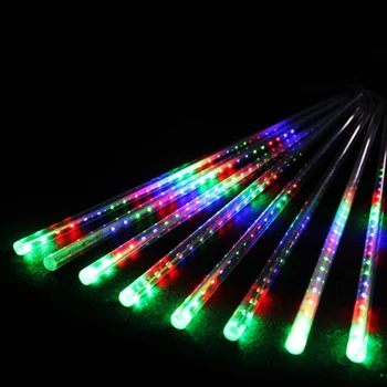 

50cm LED Lights Meteor Shower Rain 8Tube Xmas Tree Outdoor Light US Plug Q0KF
