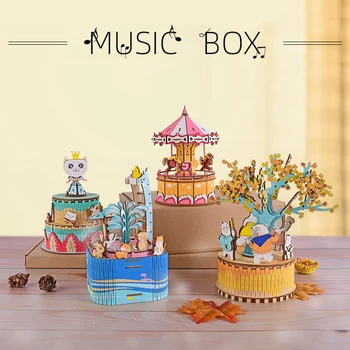 

Doll house Furniture Wooden Assemble Miniature DIY DollHouse Music Box Kit Toy Best Birthday Gift For Children Girl lover