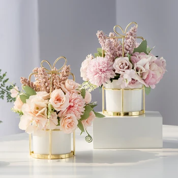 

EUROPEAN CERAMIC VASE OFFICE COFFEE DESKTOP ARTIFICIAL FLOWER POT HOME FURNISHING DECORATION CRAFTS LIVINGROOM TABLE ORNAMENTS