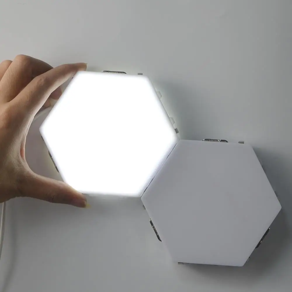 Сенсорный датчик Вкл/Выкл светодиодный квантовый настенный светильник Магнитный модульный шестигранный настенный светильник шестигранный DIY креативное украшение дома