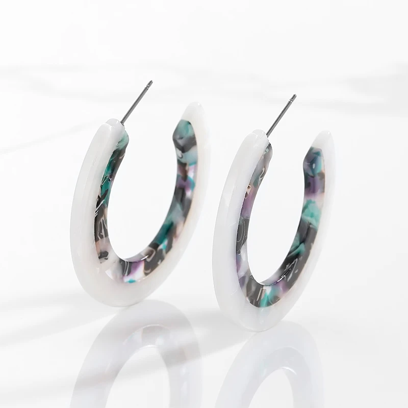 Разноцветные акриловые серьги с прострочкой модные ретро ювелирные изделия из