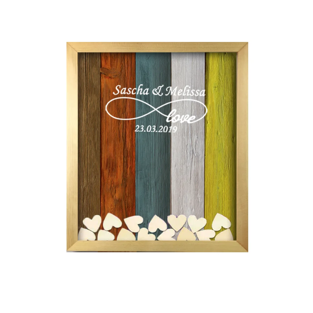 rustic frame Заказное пожелание свадебное оформление коробки деревенский Сладкий Свадебный Гостевая книга сердце Drop box Винтаж 3D Гостевая книга деревянная рамка - Цвет: rustic frame