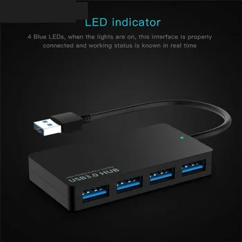 

1pc 4 Port USB Hub 3.0 Desktop PC Computer Laptop Adapter Connector Accessories