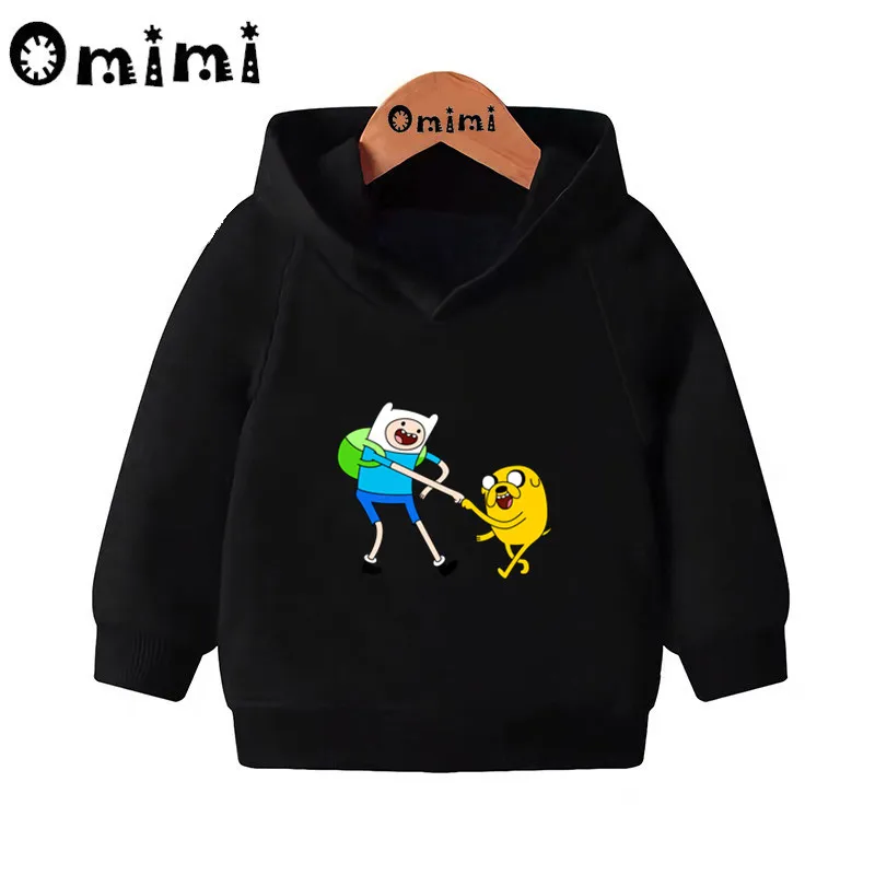 Adventure Time Finn& Jaker/забавные свитшоты; детские толстовки с капюшоном; крутой пуловер для малышей; топы для девочек и мальчиков; осенняя одежда; KMT5200