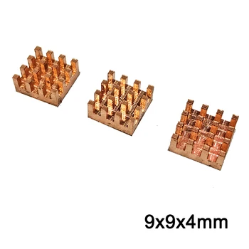 

3pcs Pure Copper Mini Heat Sink Memory RAM Adhesive Back Cooling For VGA DDR MOS GPU IC Chipset Radiator Cooler Heatsink 9x9x4mm