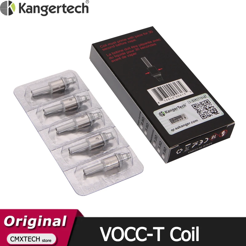 5 шт./лот Kanger VOCC-T Сменная Головка Катушки Ом для электронной сигареты Toptank Evod Atomizer