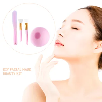 

DIY Facial Mask Tool Silicone Making Bowl with Stick Brush Spoon Makeup Tools Make Up Brush Cosmetics Beauty Tools