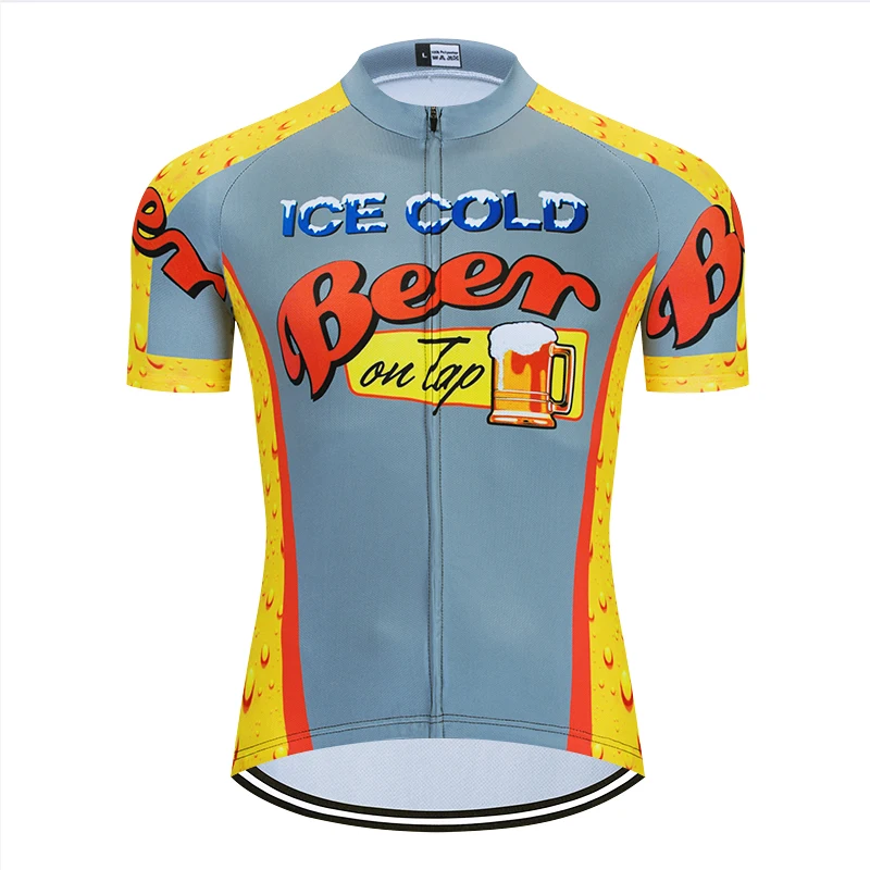 thumbnail image 1 of Camisetas de ciclismo para hombre Moxilyn, mono de ciclismo, ropa de ciclismo para bicicleta de montaña, transpirable, absorbente del sudor, de secado rápido, me encanta la cerveza, 1 of 5