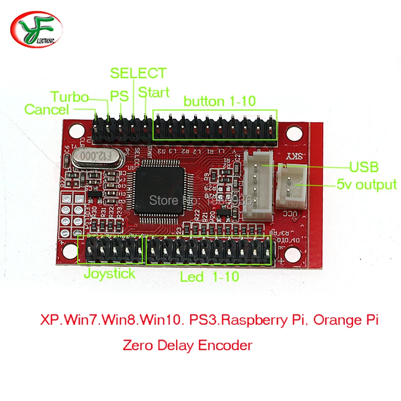 SANWA Arcade Zero Delay Board USB To PC PS3 Raspberry Pi Android Multifunction Retro game Encoder With Cable | Спорт и развлечения
