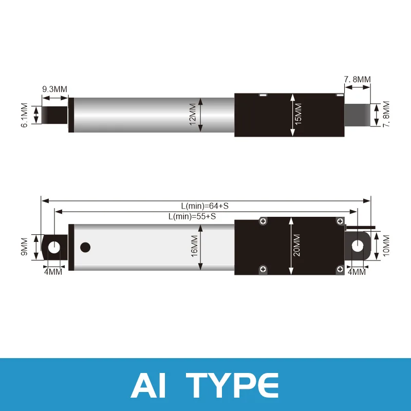 25mm mini atuador linear eletrico dc 12v 01