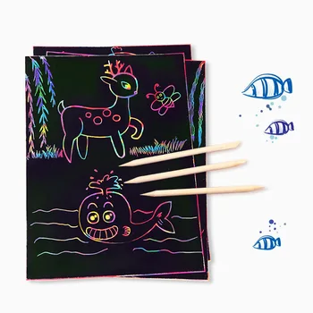 

10pcs/set Magic Board Crafts Kids Creativity Toys DIY Scratch Book Note Kids toys