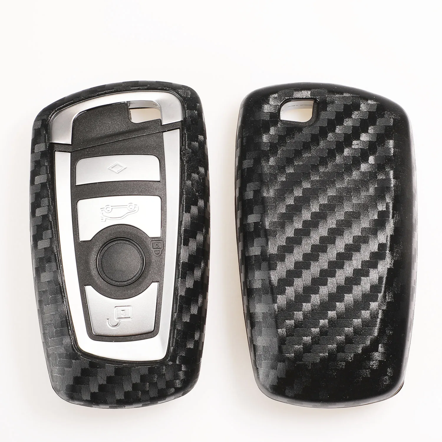 Custodia portachiavi per auto 10 pezzi per BMW 520 525 f30 f10 F18 118i 320i 1 3 5 7 serie X3 X4 M3 M4 M5 Cover in Silicone morbido in fibra di carbonio - H2c07db2e557f4f35b2645b1849c34001W