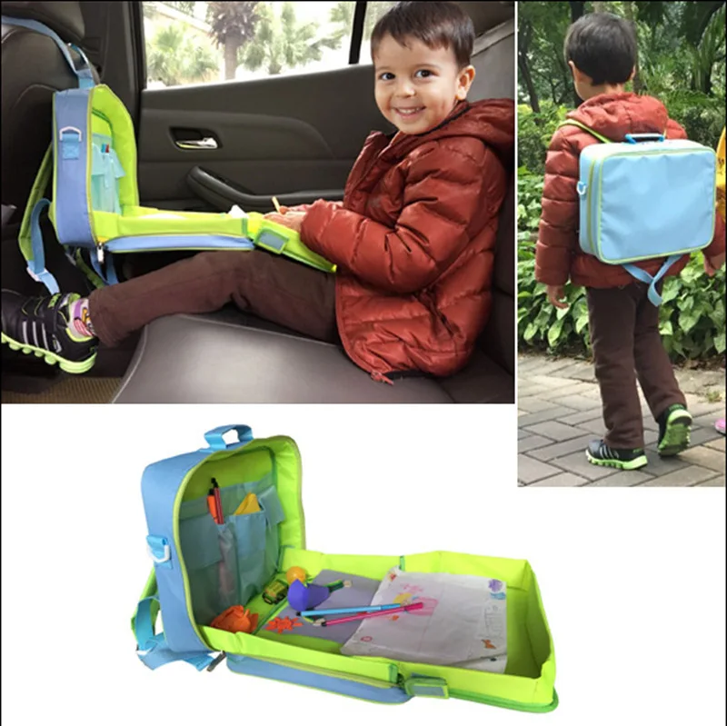 

Child Seat(car) Painting Backpack Tray Travel Painting Tool Multi-functional Primary School Children Storage School Bag