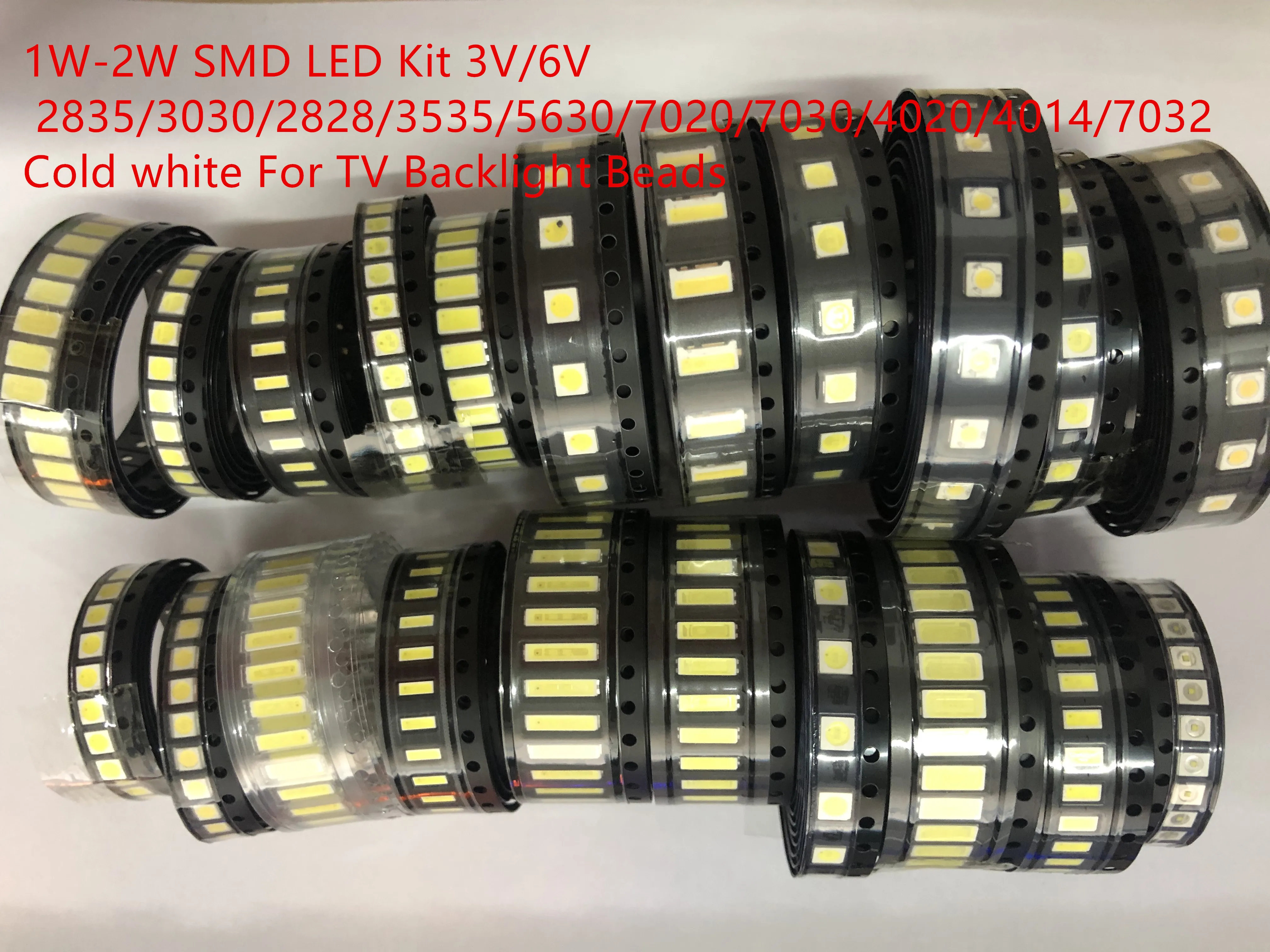 Комплект светодиодов SMD 1 Вт/0 5 Вт 3 в/6 в 2835/3030/3535/4020/2828/6030/8520/7030/3014 холодный белый для