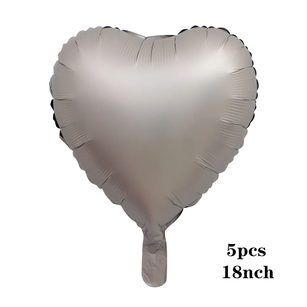 5pcs metal heart 36 дюймов Серебряный воздушный шар "Конфетти" розовый белый латексный шар Серебряный романтическая тема Свадьба День Рождения Вечеринка украшения princes baby sho - Цвет: 5pcs metal heart