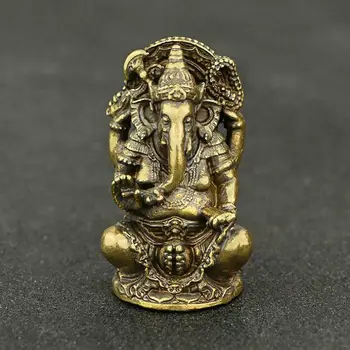 

Brass Ganesha Small Statue Elephant Buddhism Collectible Handicraft ornament