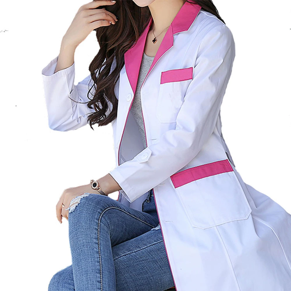 Pharmacy Doctor Overalls Uniform Nurse Health Coat Work Wear & Uniforms Fashion Women Medical Suit Long Sleeved 2 Colors Coats