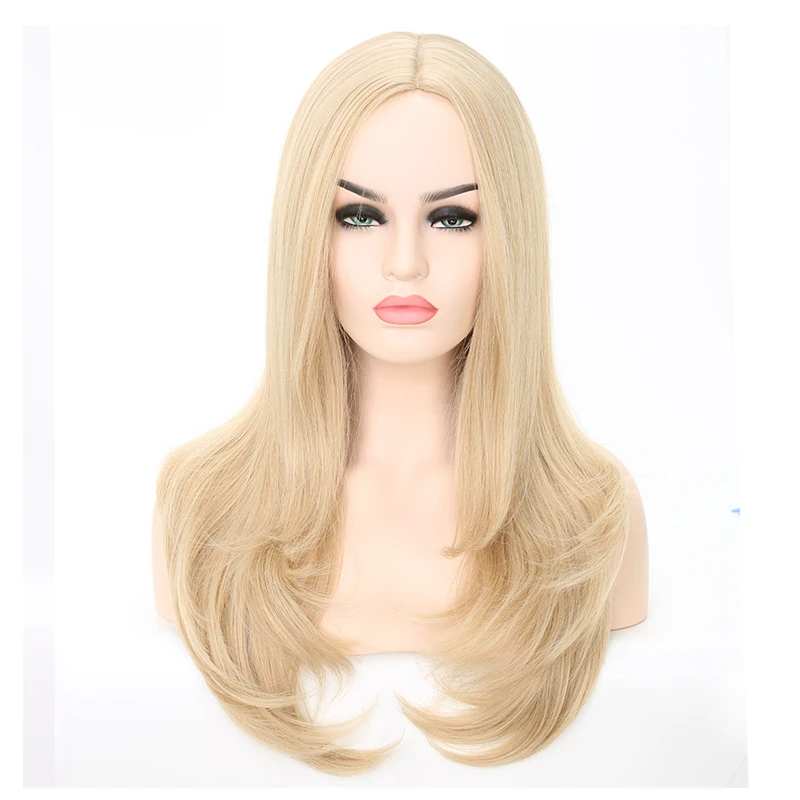 LANYI волосы 2 тона Омбре серый блонд синтетический парик для женщин средняя часть длинные волнистые волосы парики Высокая температура косплей волос парик
