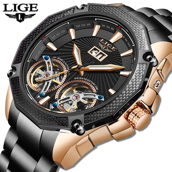 

2020 New LIGE Brand Luxury Army Mens Watches Business Automatic Mechanical Clocks Sport Watches For Man Tourbillon Wrist Watch