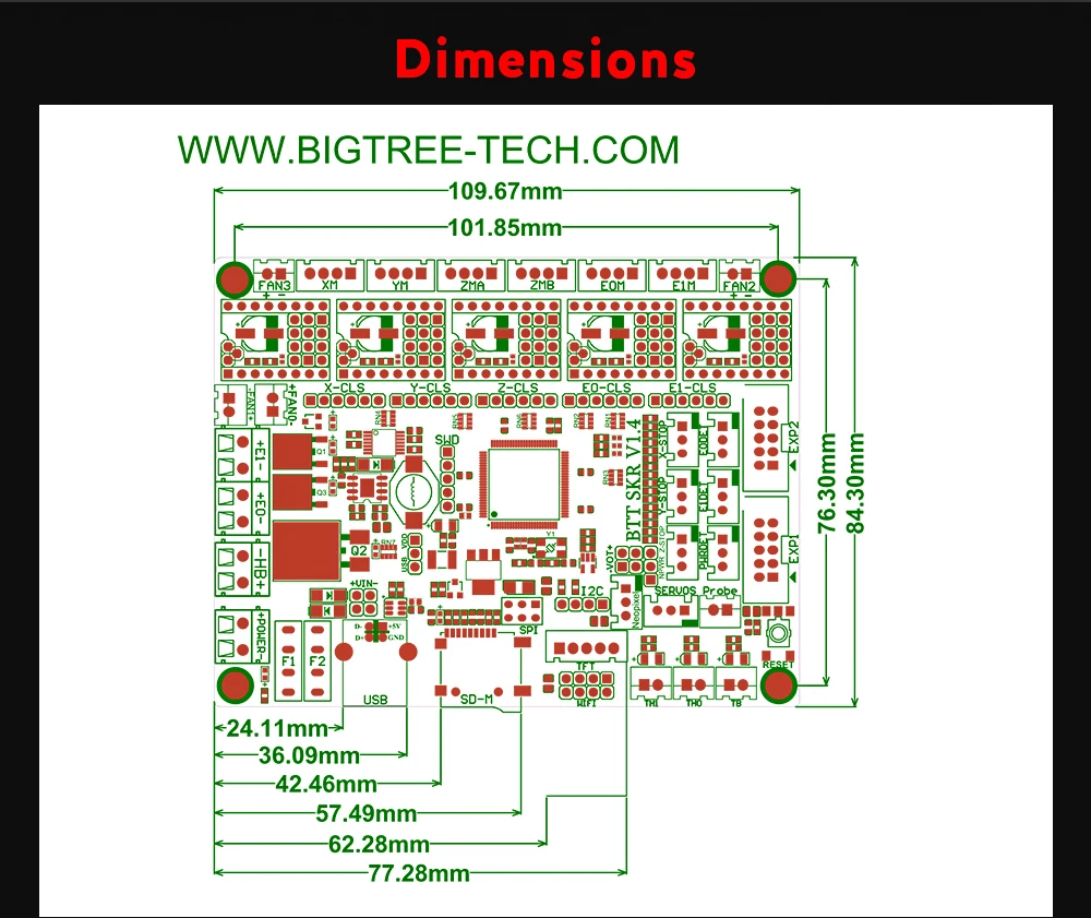 BIGTREETECH BTT SKR V1.4 и V1.4 Turbo материнская плата 32 бит TMC2209 UART TMC2208 3d принтер плата управления SKR V1.3 TFT35 панель MKS