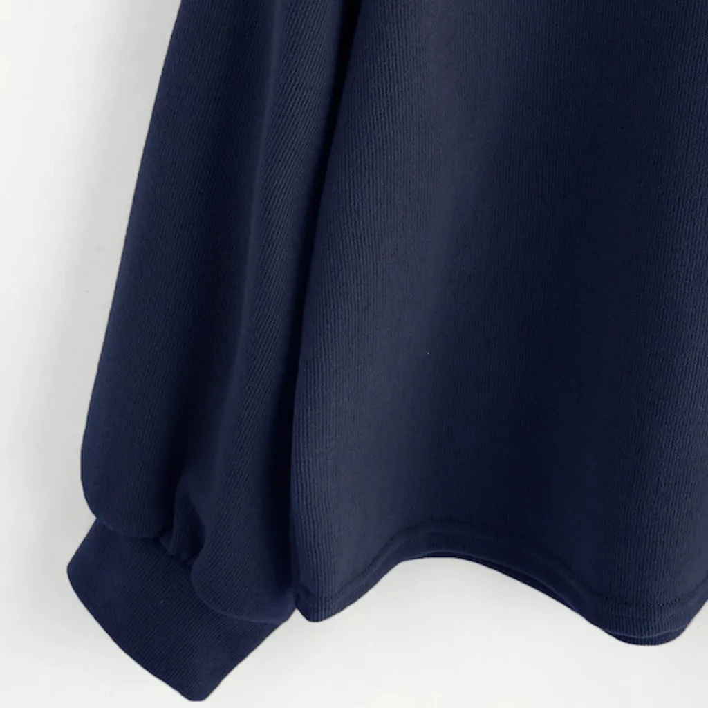 JAYCOSIN Fashion Women Casual Simple Solid Color O-Neck Sweatshirt Long Sleeve Comfortable Soft Blouse Loose Sweatershirt Tops
