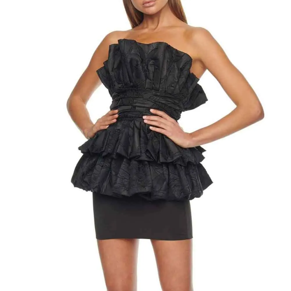 

Ocstrade 2020 Fashion Lace Ruffle 2 Piece Bodycon Dress Strapless 2 Piece Sexy Rayon Dress Bodycon Celebrity Evening Party Dress