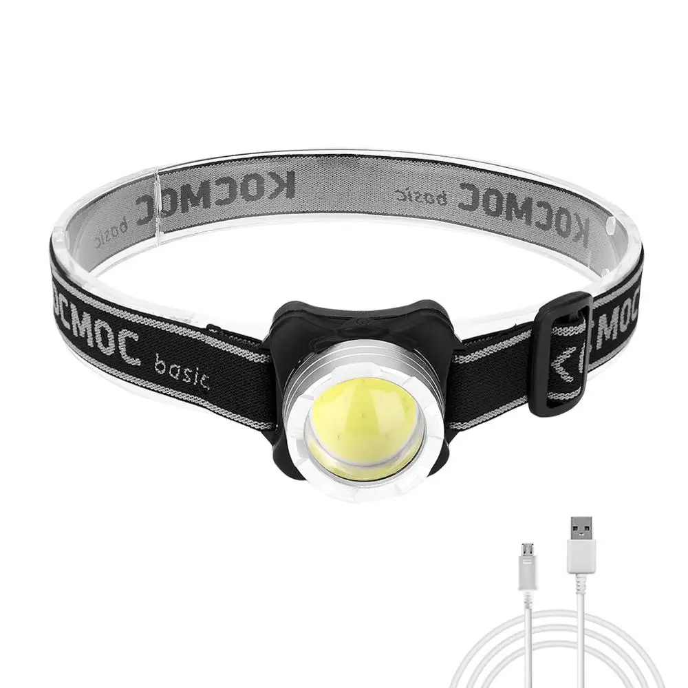 

LED Headlamp USB Rechargeable Headlight COB Head Light with Built-in Battery Head Lamp 3 modes camping red + white Lighting