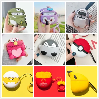 

Cartoon Earphone Case For Huawei Freebuds 3 Case Cute Bear Dinosaur Dog Silicone Cover For Huawei Freebuds 3 Pro Cases Keychain