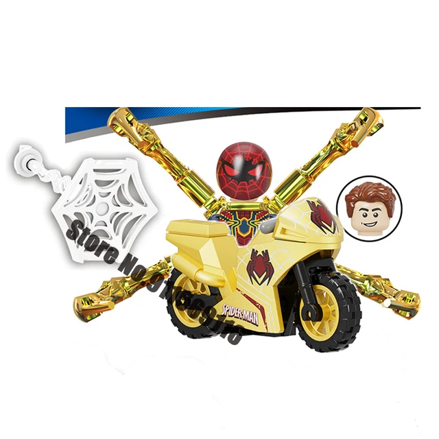 Superhero Spiderman Suit Building Blocks Bricks Mysterio Peter Parker Miles Morales Action Figures Kids Toys Christmas Gifts I-KF1519