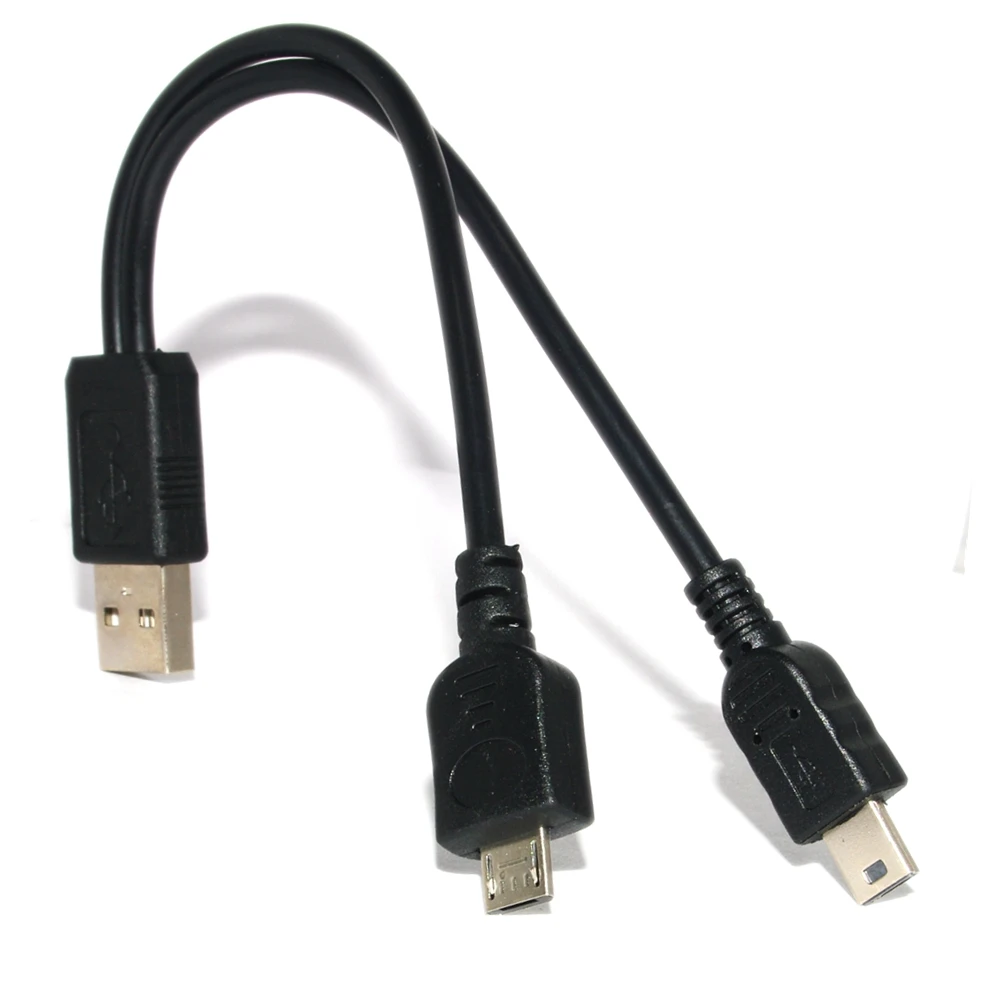 Combo 2 In 1 Mini-Usb Mini Usb E Micro Usb 2,0 Micro-Usb 5 Pin Stecker Y Kabel 30Cm 1Ft Per Ladung Und Daten Sync