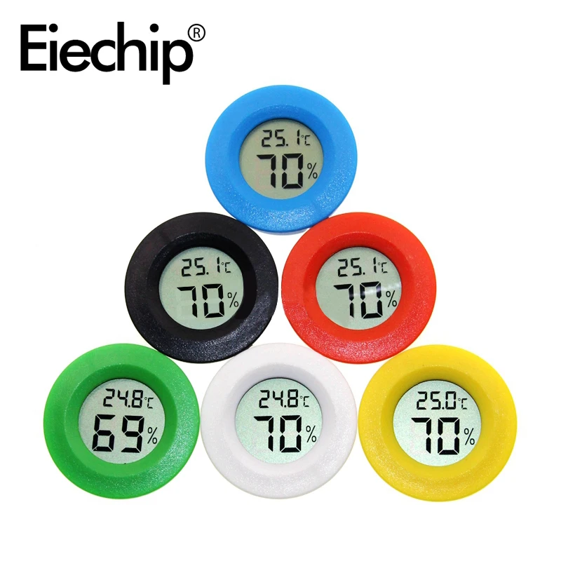 

LCD Display Mini Digital Thermometer Pet Hygrometer Freezer Tester Round Thermograph Meter Detector temperature sensor