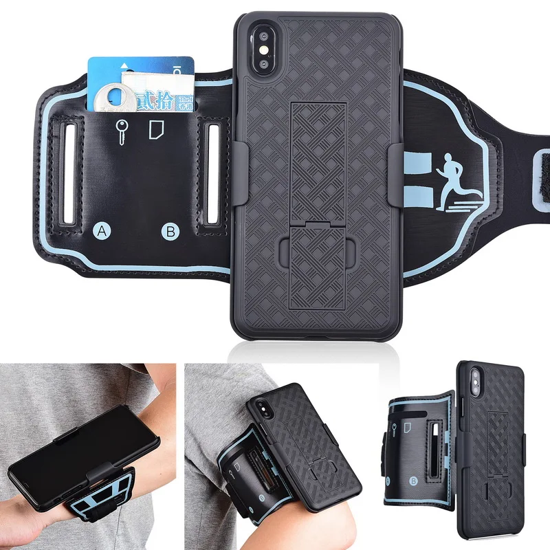 Спортивный чехол с повязкой на руку для Iphone 12 11 X XR XS Pro Max Armor поясной зажим