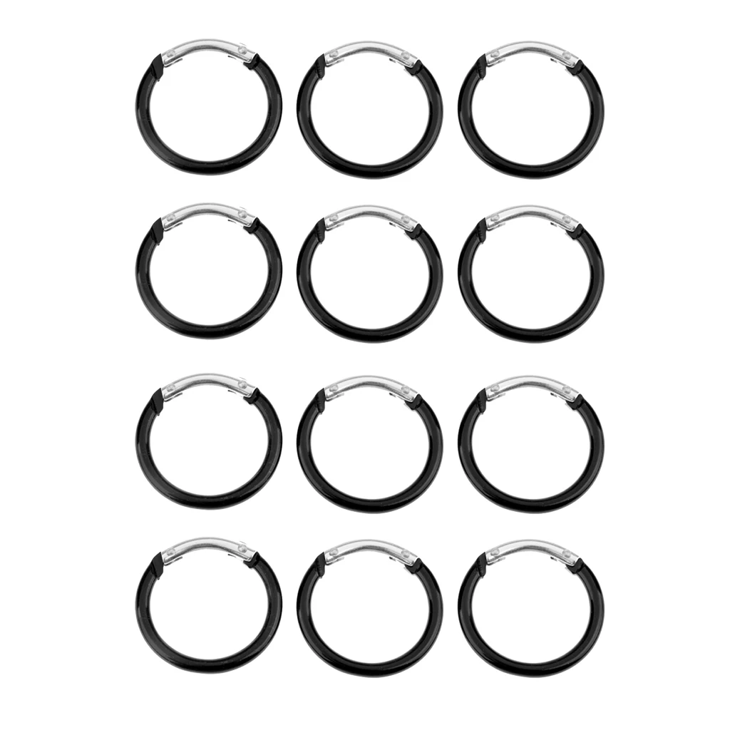 

12pcs Round Carabiner Keychain Spring Snap Clip Ring Camping Hiking Backpack Accessories