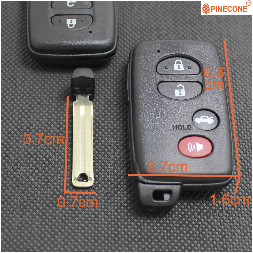 PINECONE для TOYOTA CAMRY COROLLA HIGHLANDER VENZA AVALON Автозапуск 3+ 1 кнопка Замена Автомобильный смарт ключ-Брелок чехол