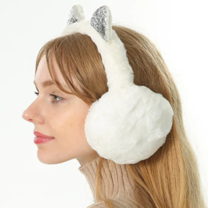 Women Earmuffs Cartoon Cat Ears Windproof Ears Warm Adjustable Earmuffs TY66