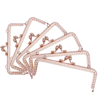 

10.5/12.5CM DIY Rose Red Flower Bud Head Metal Purse Frame Handle Kiss Clasp Lock for Bag Sewing Craft Bag Parts and Accessories