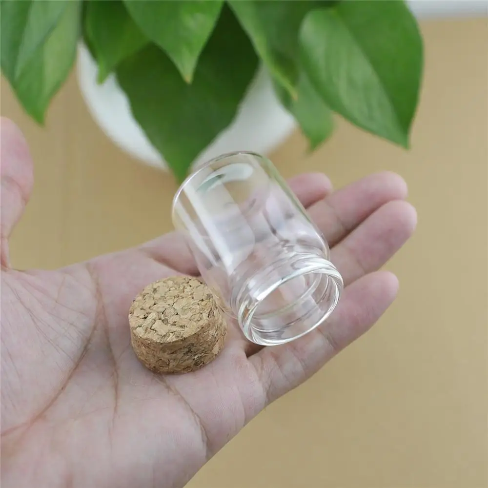12pcs/Lot 30ml DIY Mini Wishing Glass Bottles Cork Crafts 37mm Tiny Empty  Jars Cork Stopper Transparent Souvenir Container 2