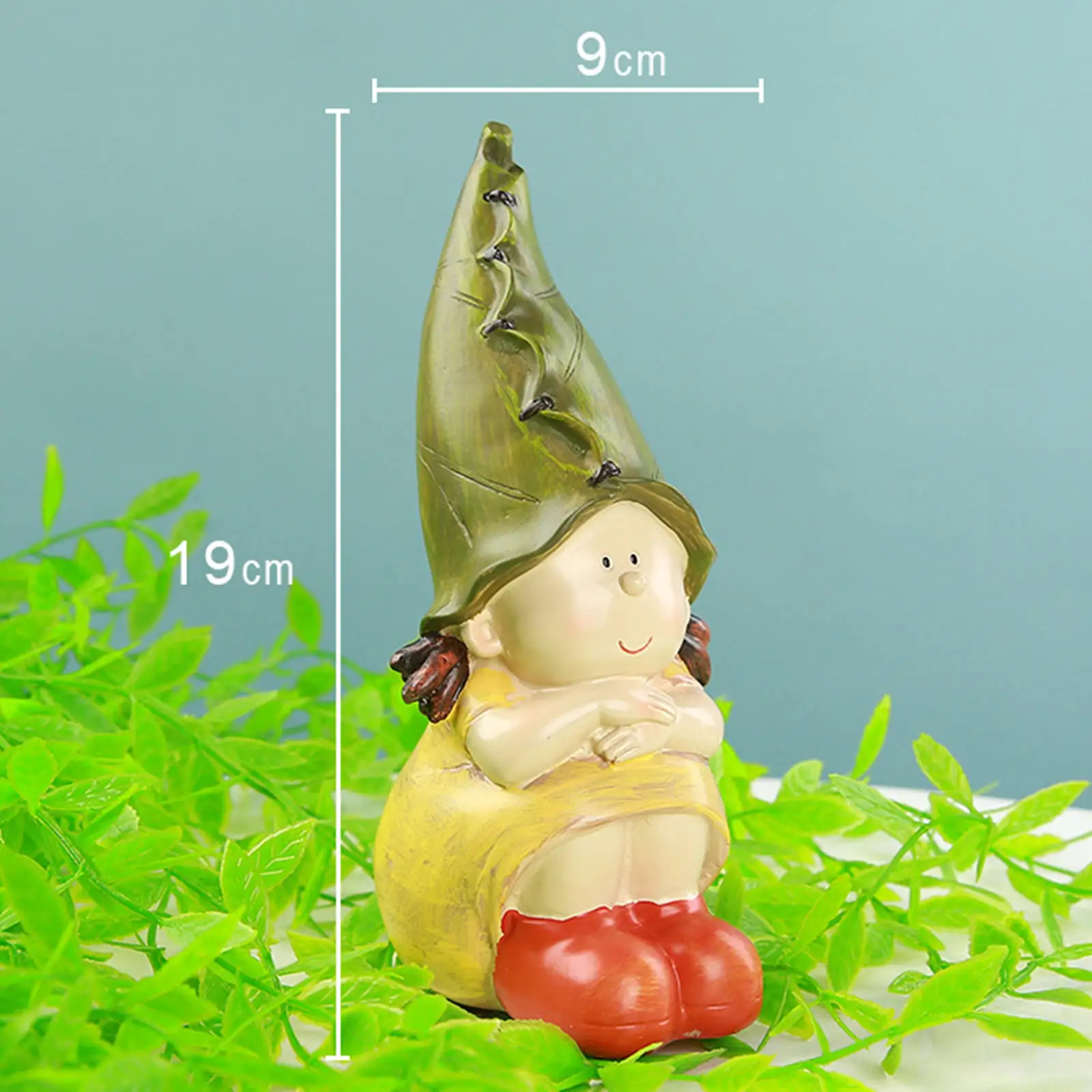2Pcs Outdoor Garden Resin Elf Dwarf Figurine Statues Crafts Decors