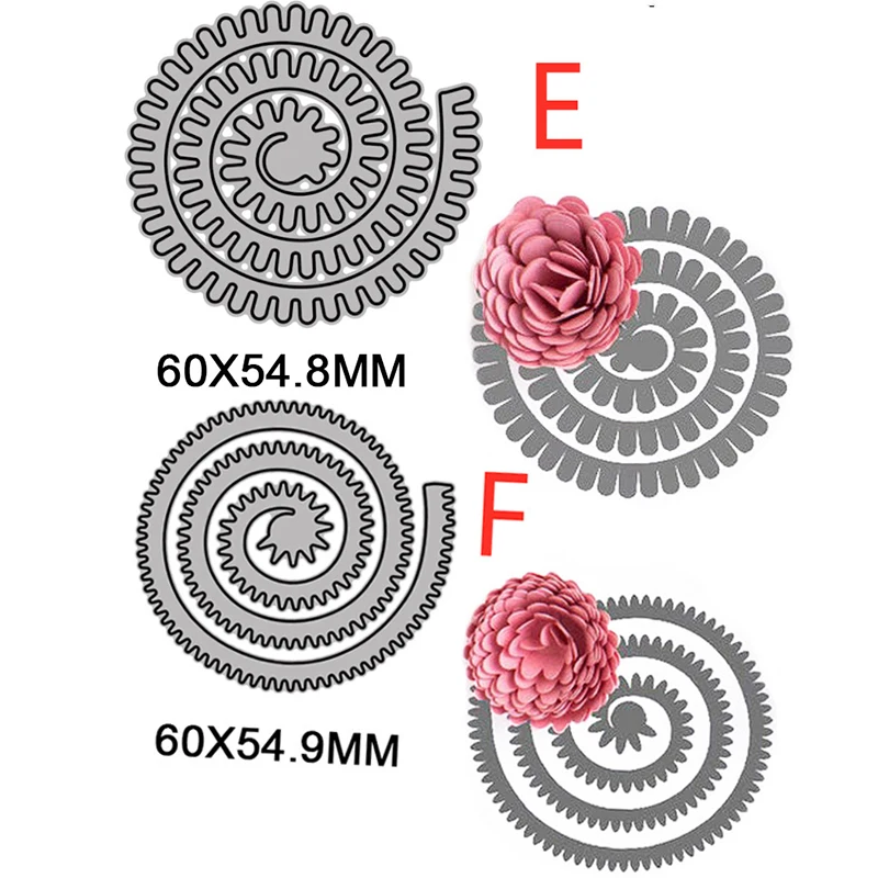 3D Spiral Flower Garland Metal Cutting Dies for DIY Scrapbooking Album Decorative Crafts Embossing Paper Cards Making 2021 New 