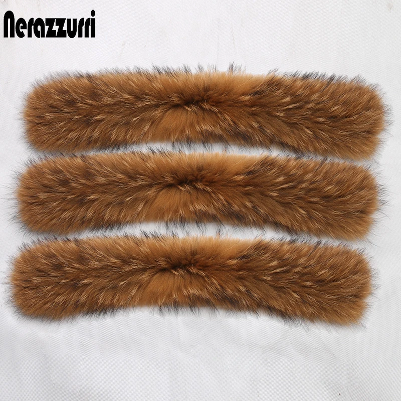 Natural Raccoon Fur Detachable Collar Scarf for Women