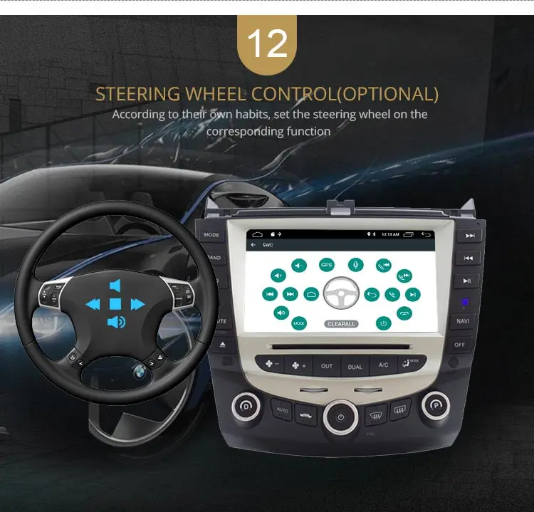 Best LJDA 7 Inch 2 DIN Android 9.0 Car DVD Player For Honda Accord 2003 2004 2005 2006 2007 Radio Audio WIFI Canbus GPS Navigation BT 14