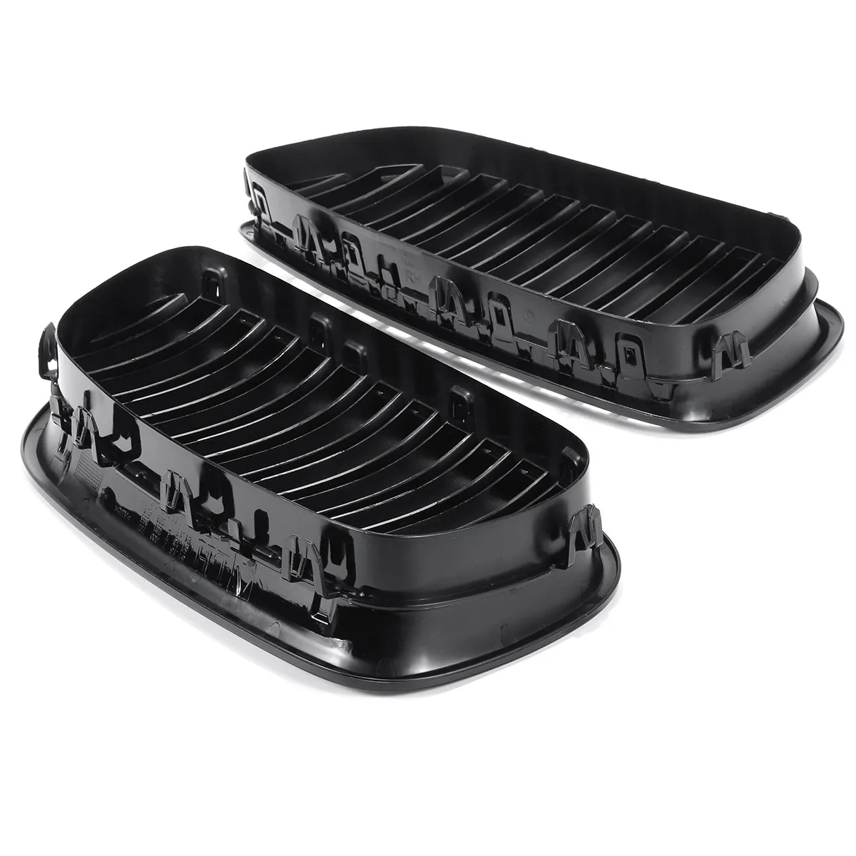 Goedkoop 1 Paar Gloss Black Carbon Fiber M Kleur 1 Lijn Slat Voorbumper Nier Roosters Voor Bmw F18 F10 F11 5 Serie 2010 2014 2015 2016