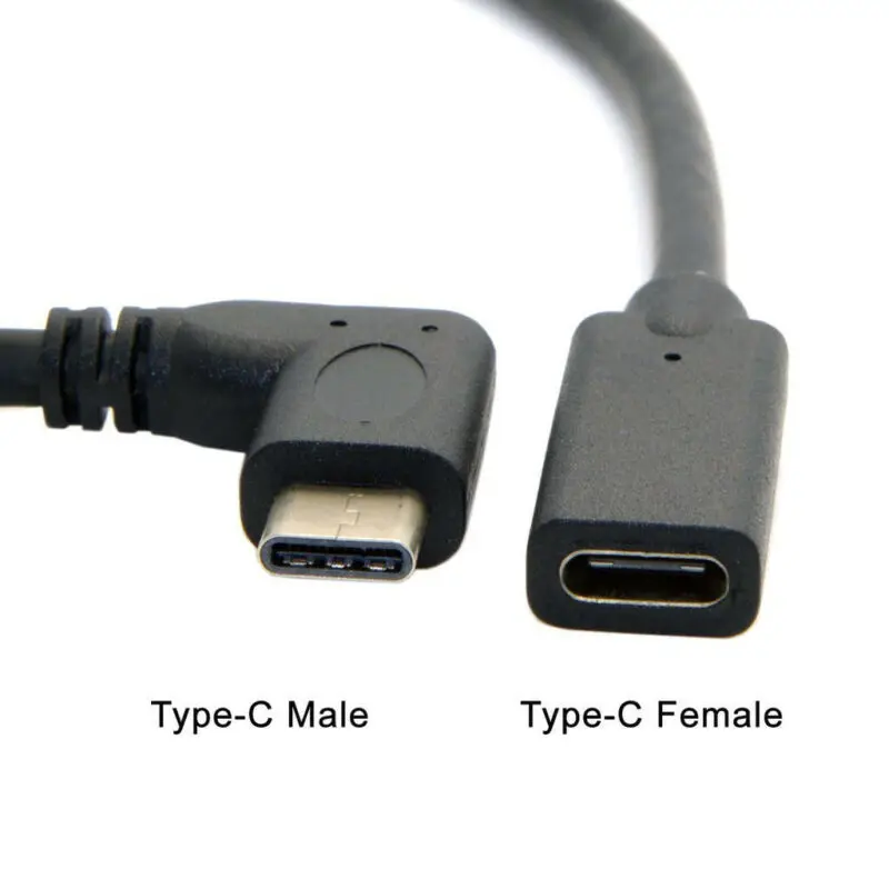 1*90 ° правый угол USB C Тип C папа-мама удлинитель для передачи данных USB-C части кабеля